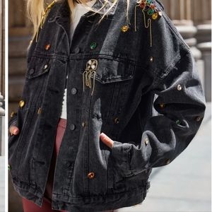 Jean jacket with jewels by 12th Tribe